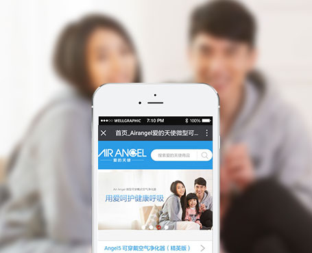 爱的天使-空气净化器微信电商平台|一网天行-网站建设小程序APP系统软件开发公司